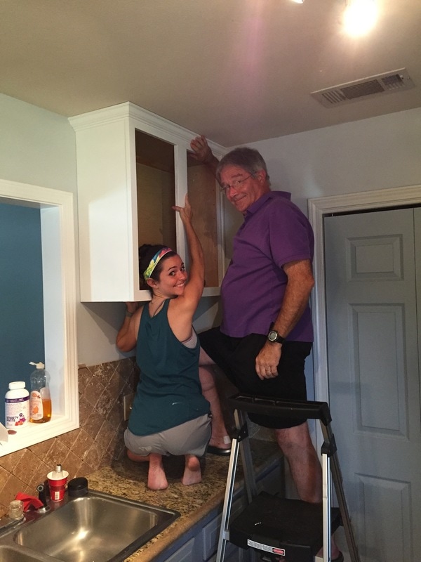 DIY raise kitchen cabinets to save space!Picture
