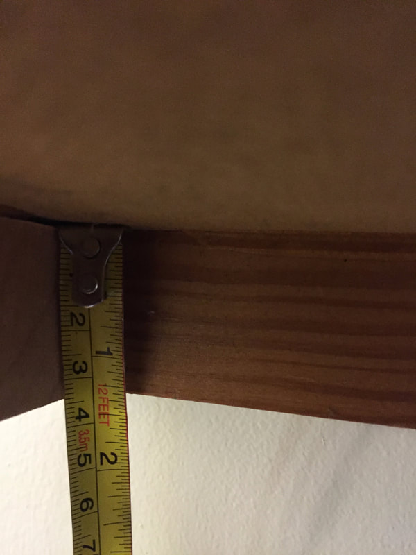 How to measure cabinet bottoms before covering with plywood. 