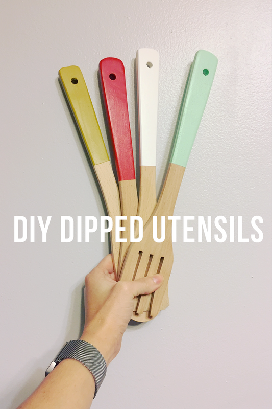Easiest DIY ever! 3 easy steps for dipped wooden utensils