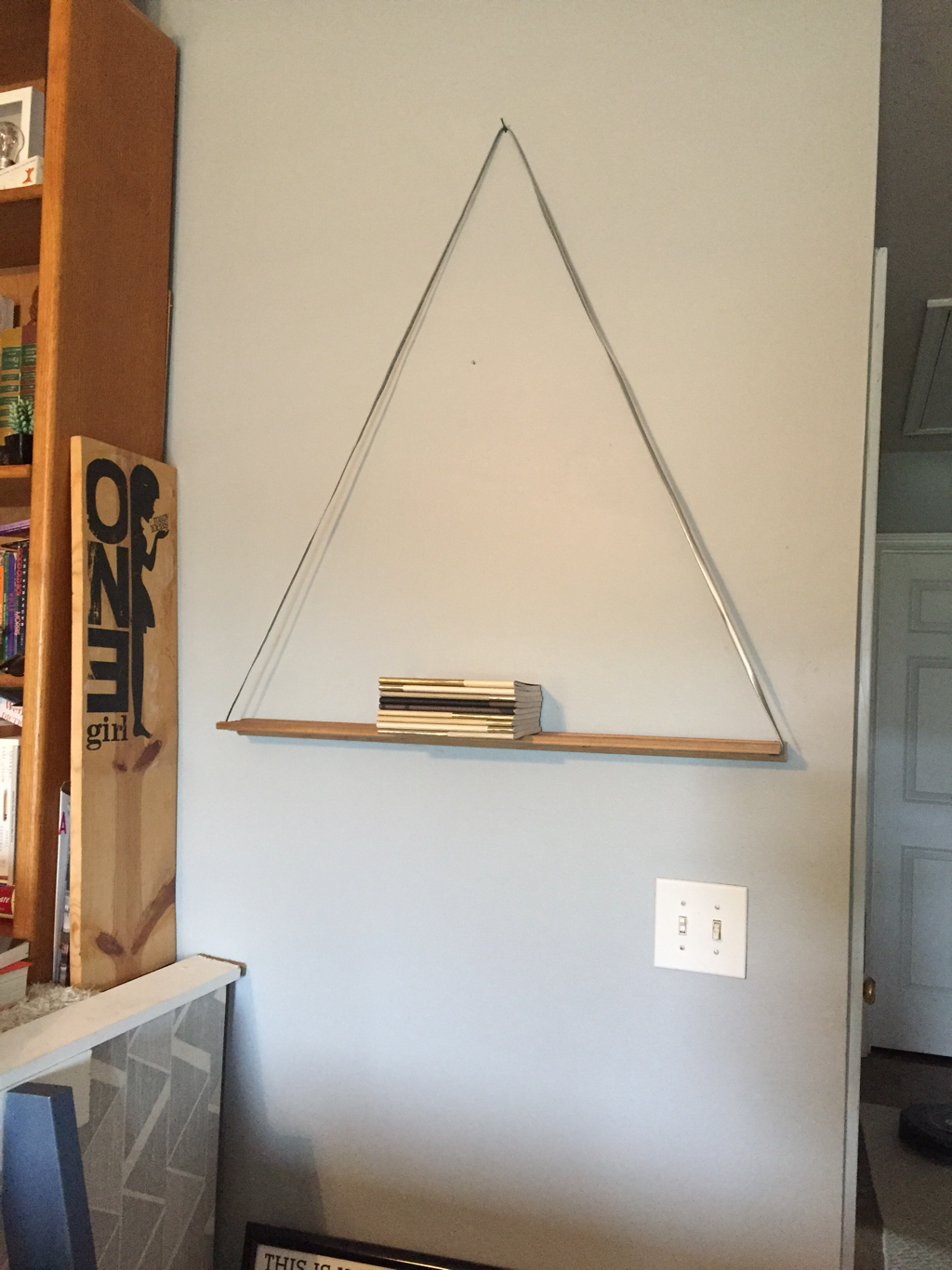 Perfect balance for An easy DIY hanging shelf tutorial. 