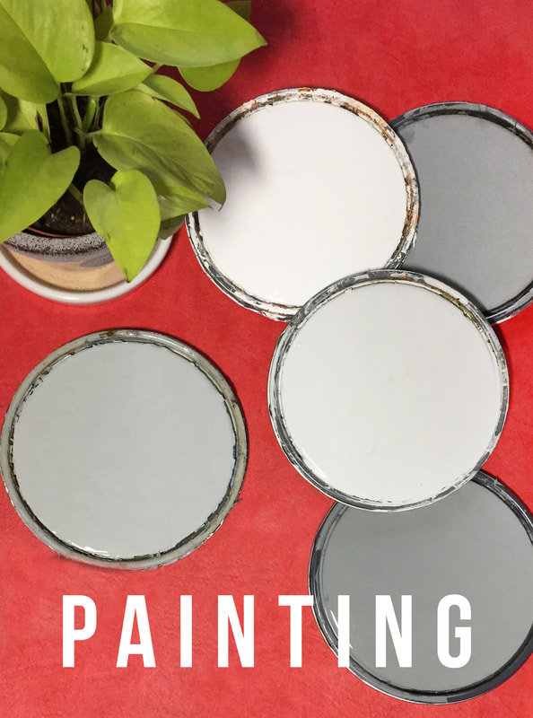 Great tutorial on painting walls and cabinets. 