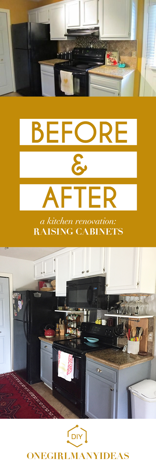 DIY raise kitchen cabinets to save space!
